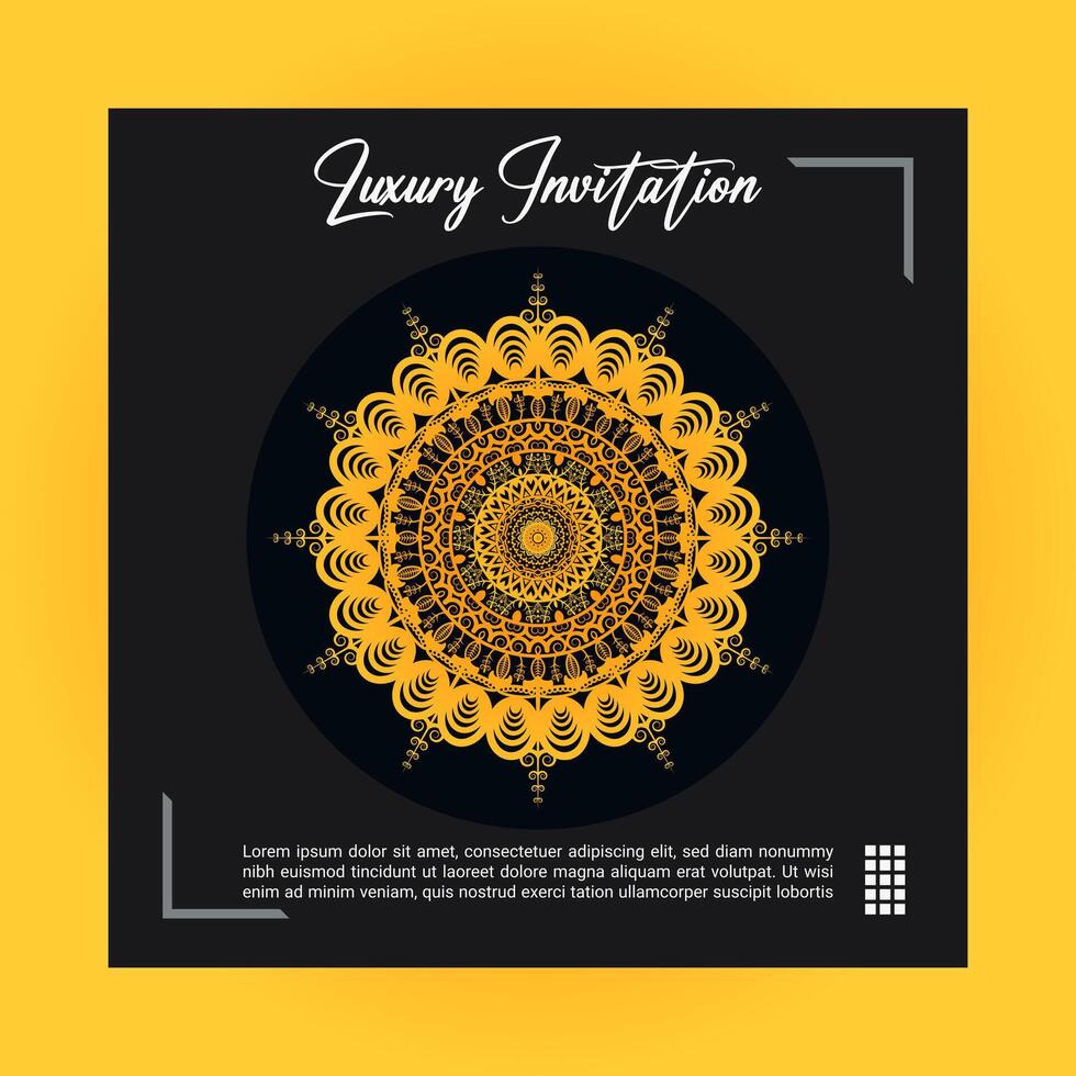Invitation Card Mandala Design in Traditional Style vector