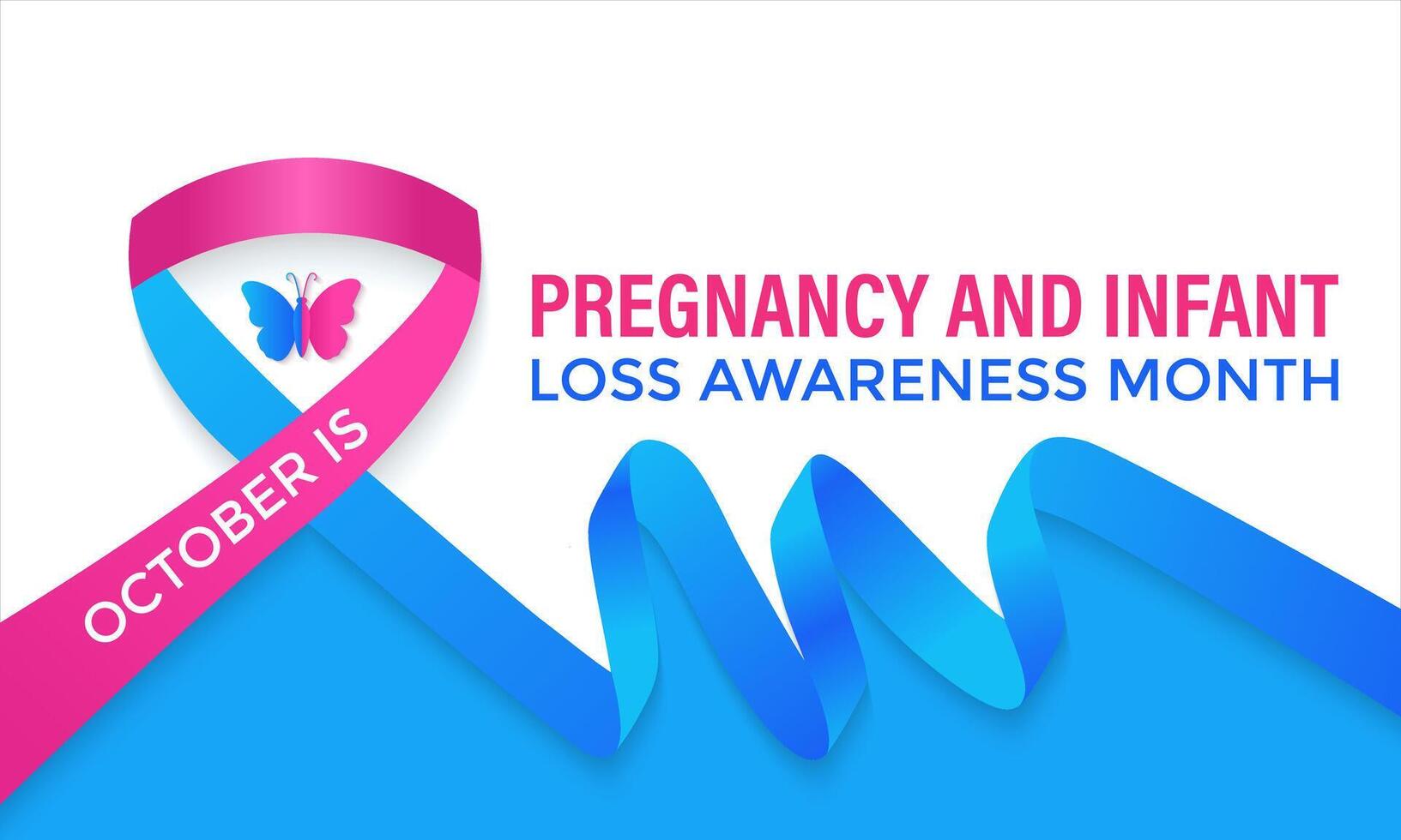 Pregnancy and Infant Loss Awareness Month is observed in October. vector