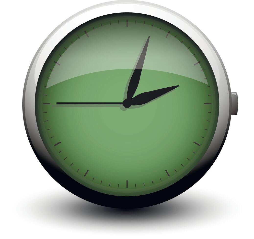 clock icon on button on white background vector