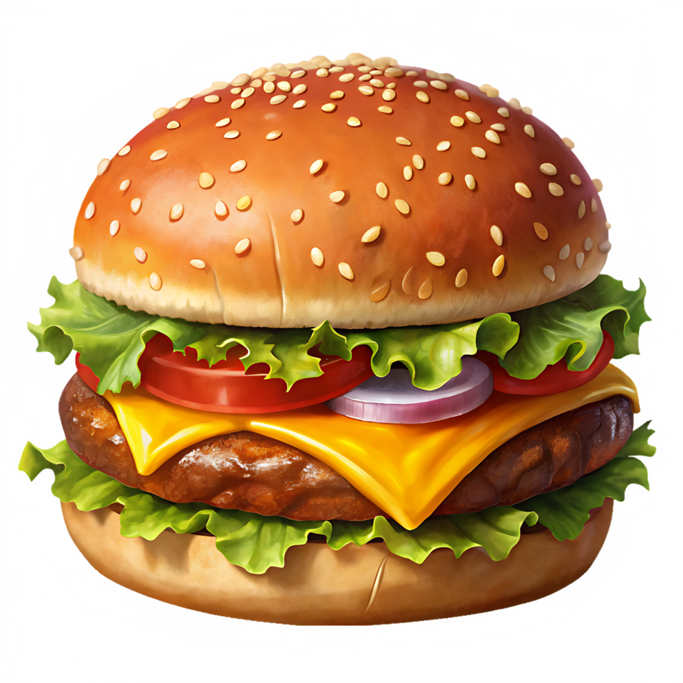 Cheese burger on transparent background png