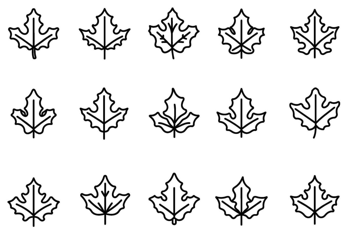 Christmas leaves icon set vector