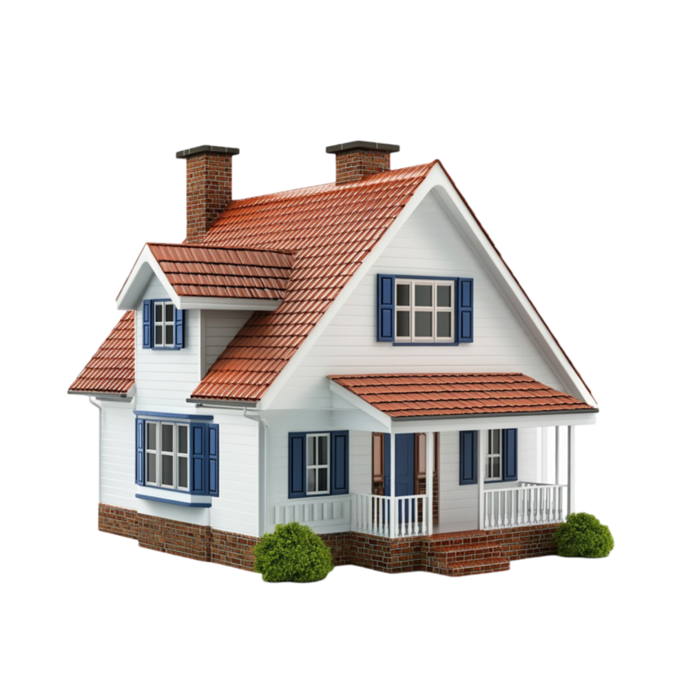 Miniature Model of House with Red Roof png