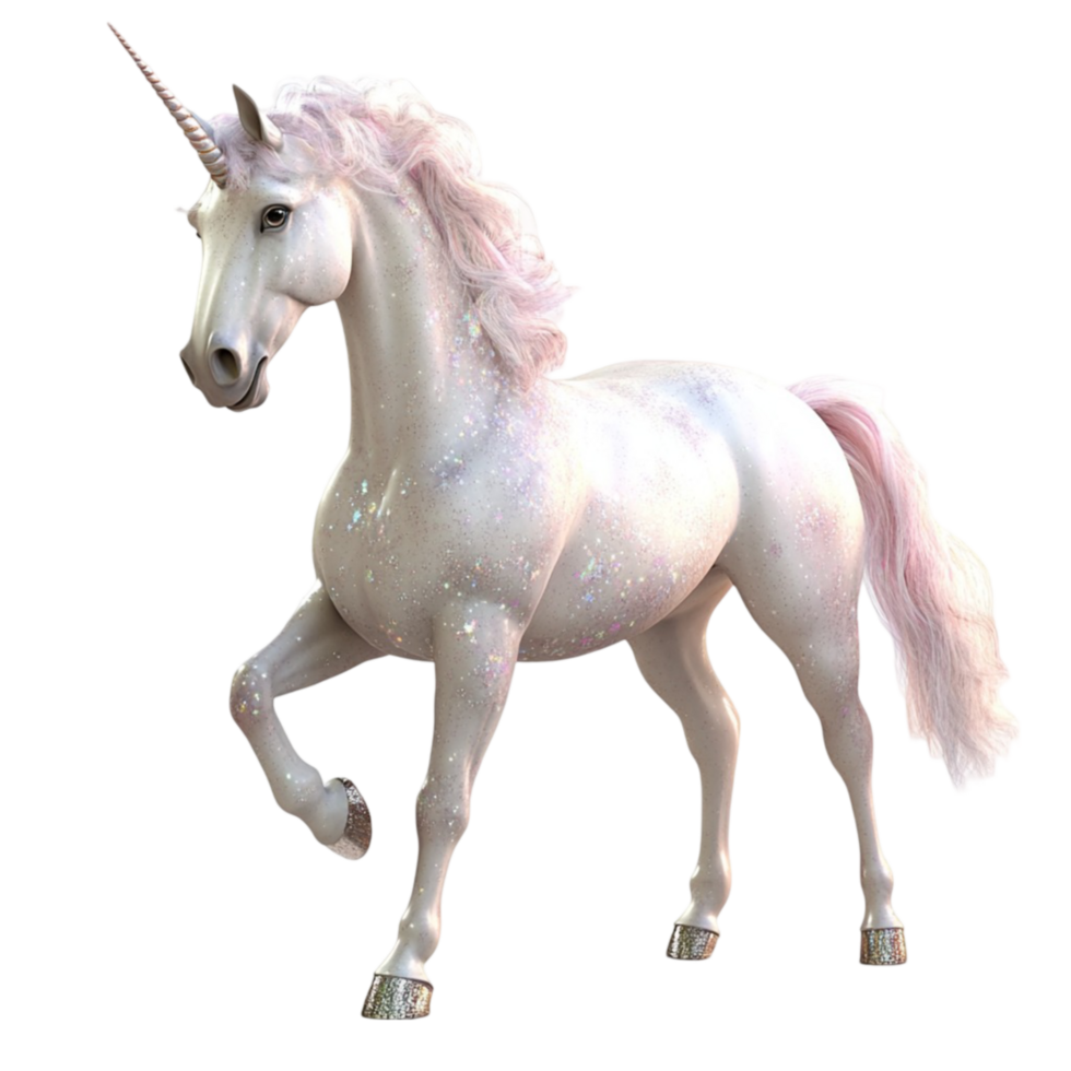 Dynamic Unicorn with Glittering Sparkling Appearance png