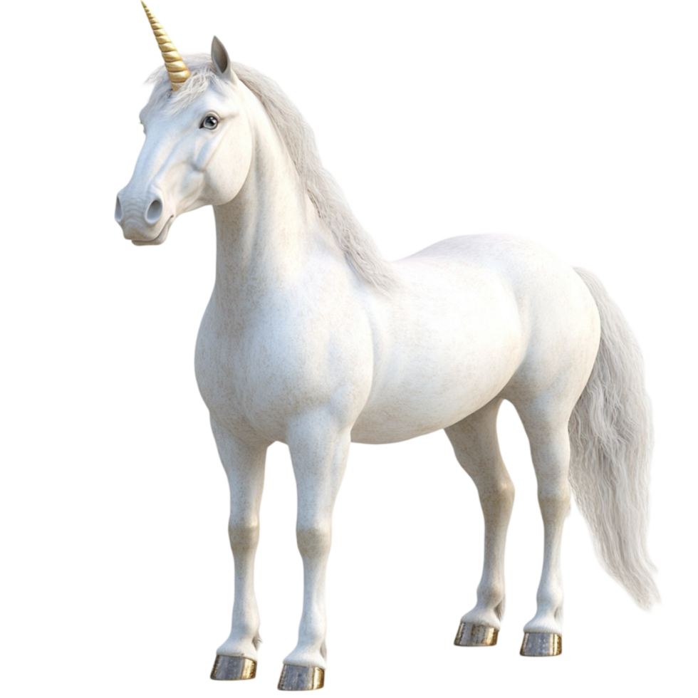 3D Rendering of Unicorn with White Body png