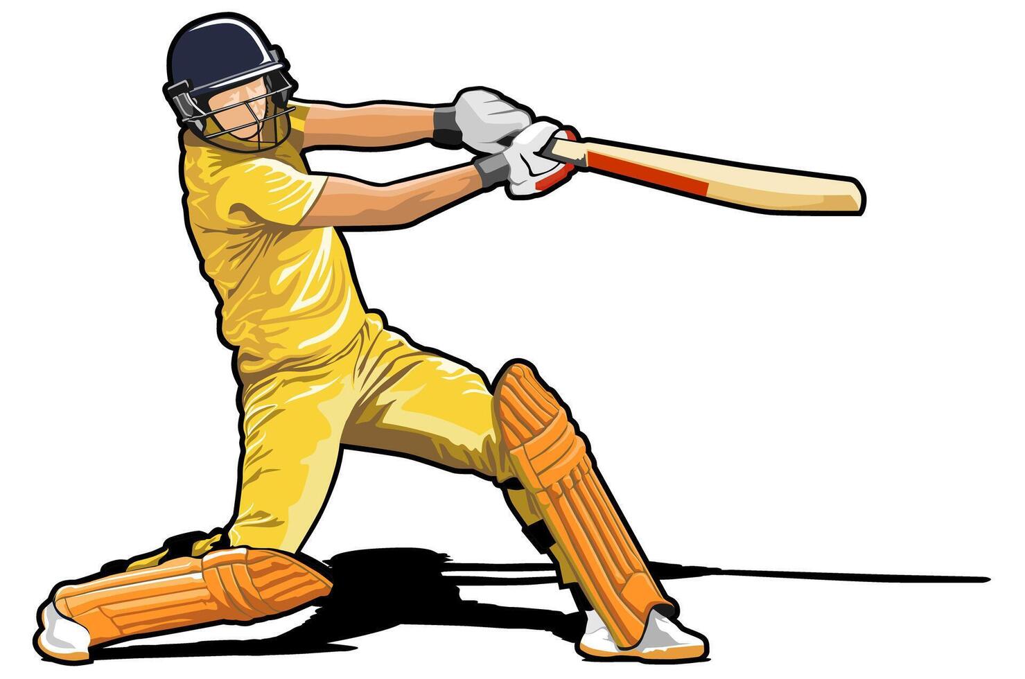 cricket athlete player illustration design art vector