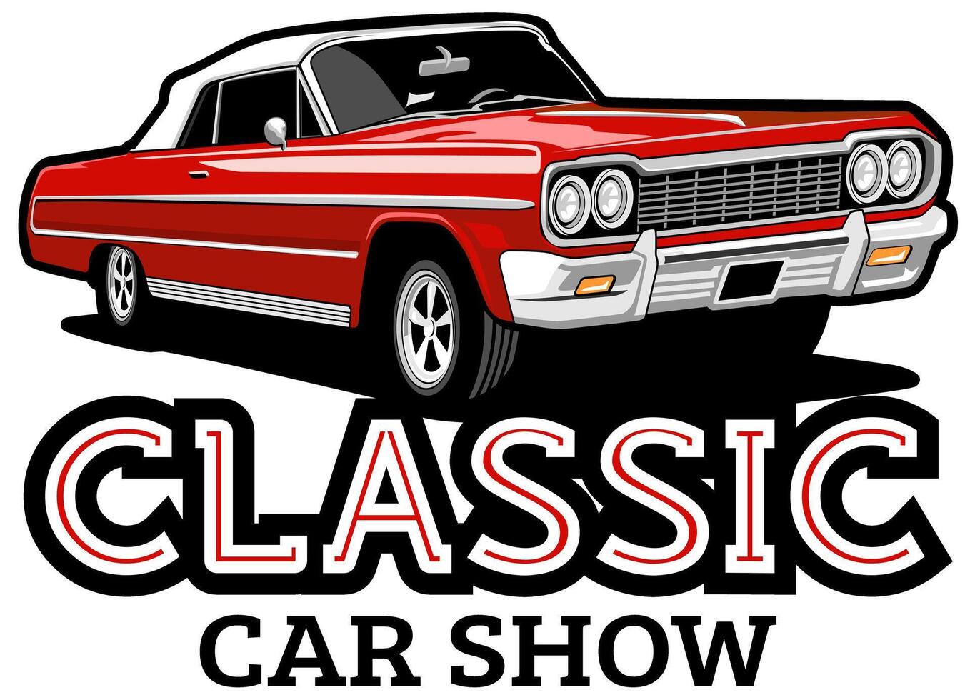 classic car logo design illustration vector