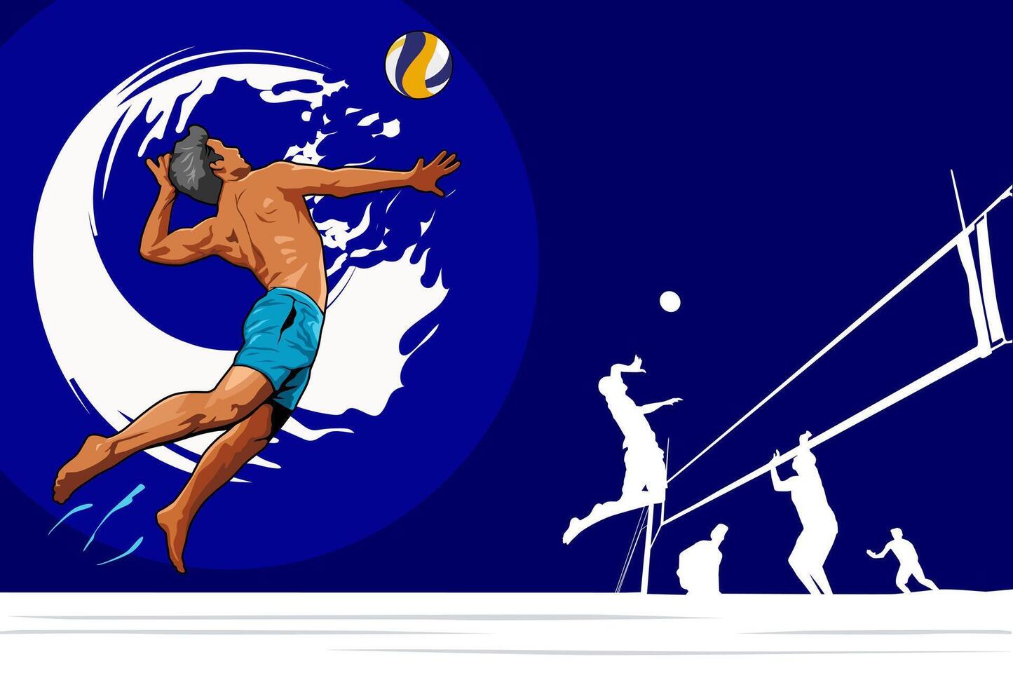 Beach volleyball illustration design art vector