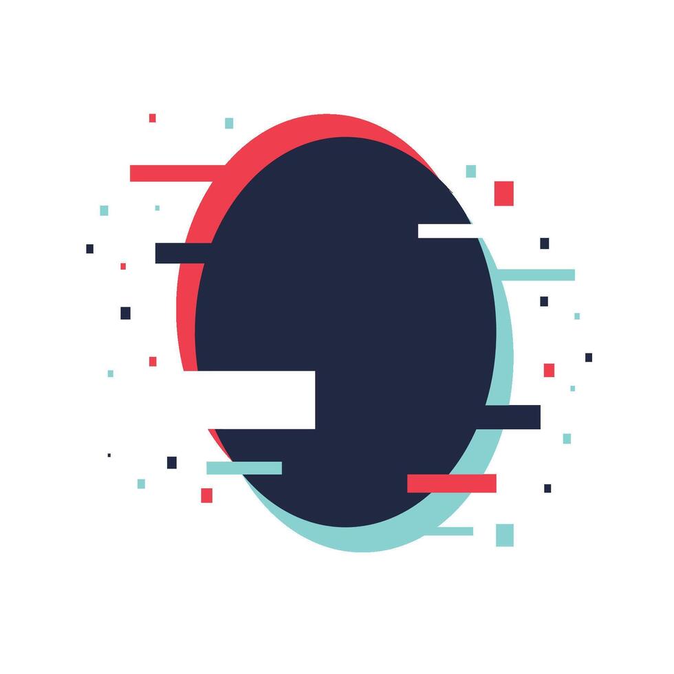 Geometric Glitch Decor Seven vector