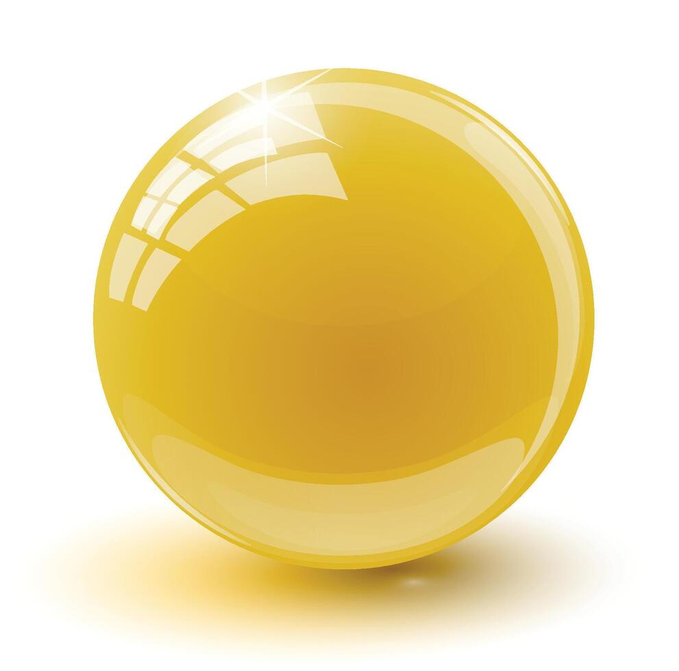 Crystal glass ball on a white background vector