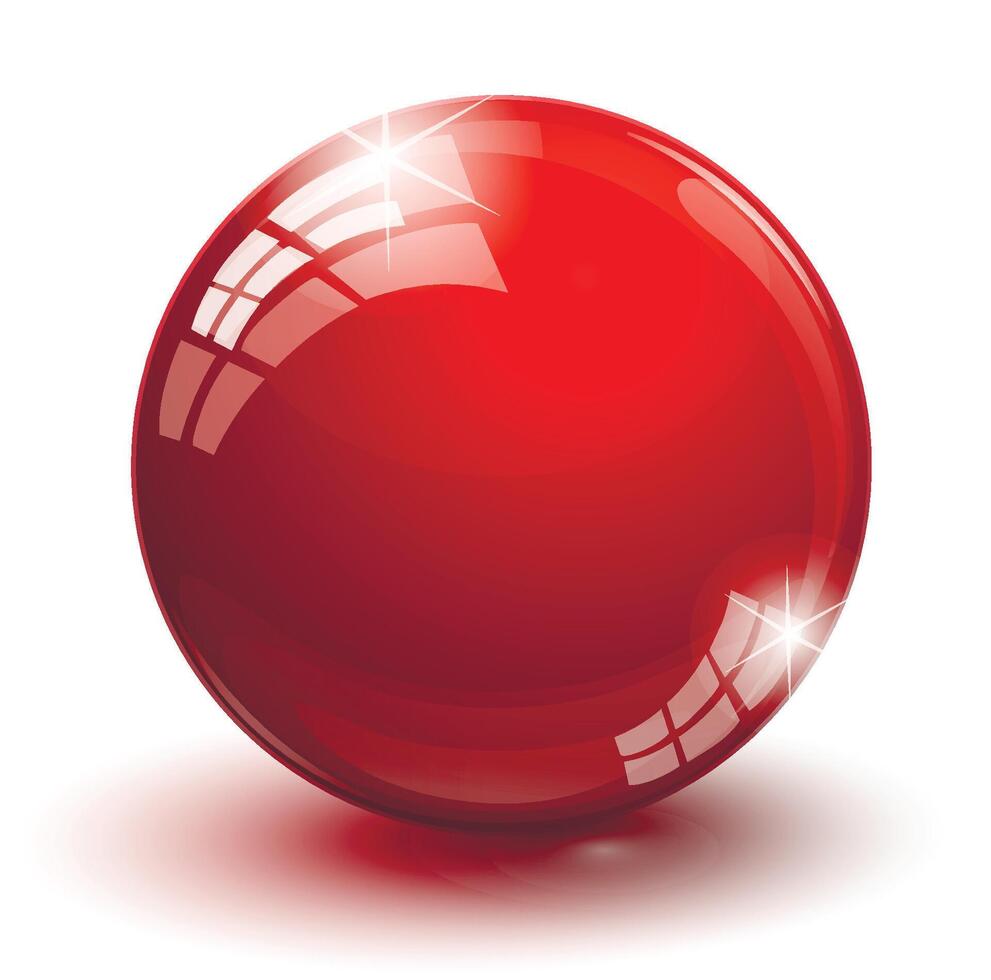 shiny glass ball on a white background vector
