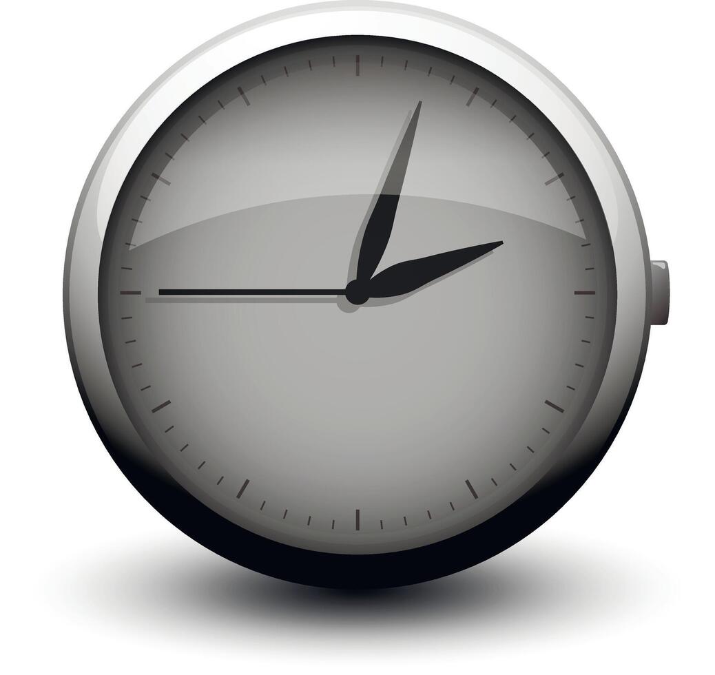 clock icon on button on white background vector