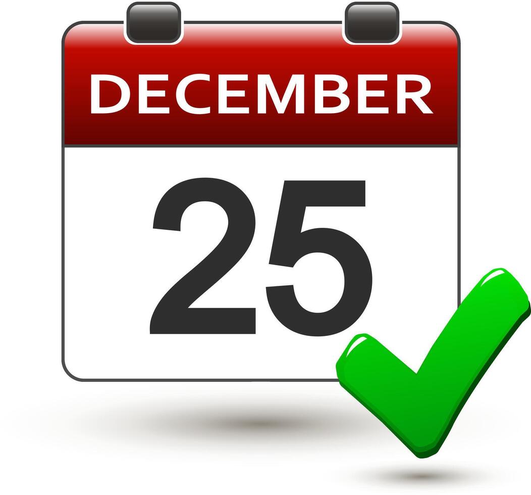 tear-off calendar with title 25 december vector