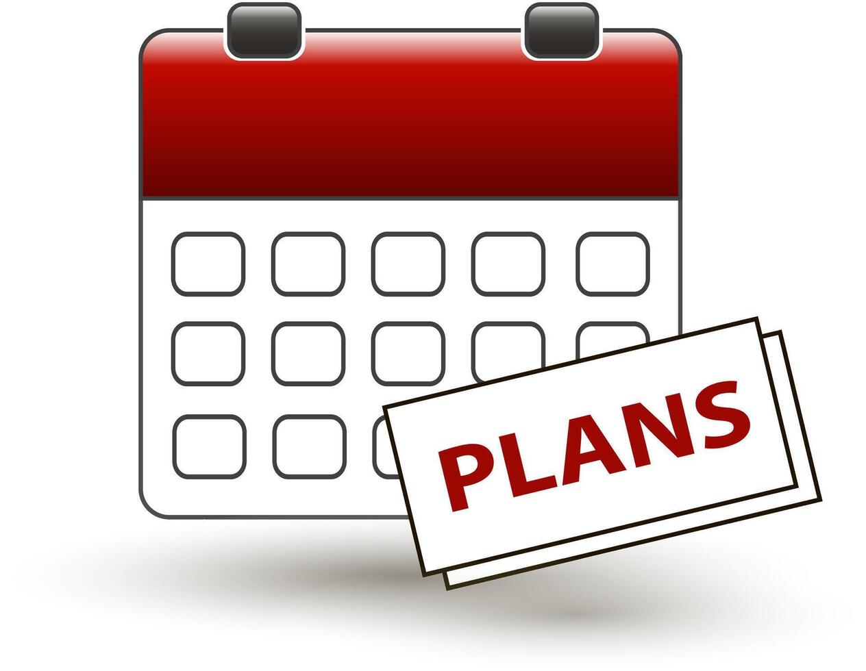 tear-off calendar with a note with a title plans vector