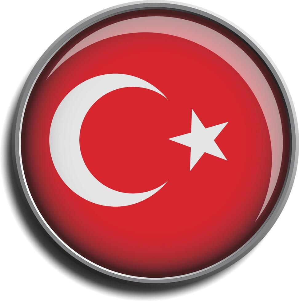 flag icon web button turkey vector