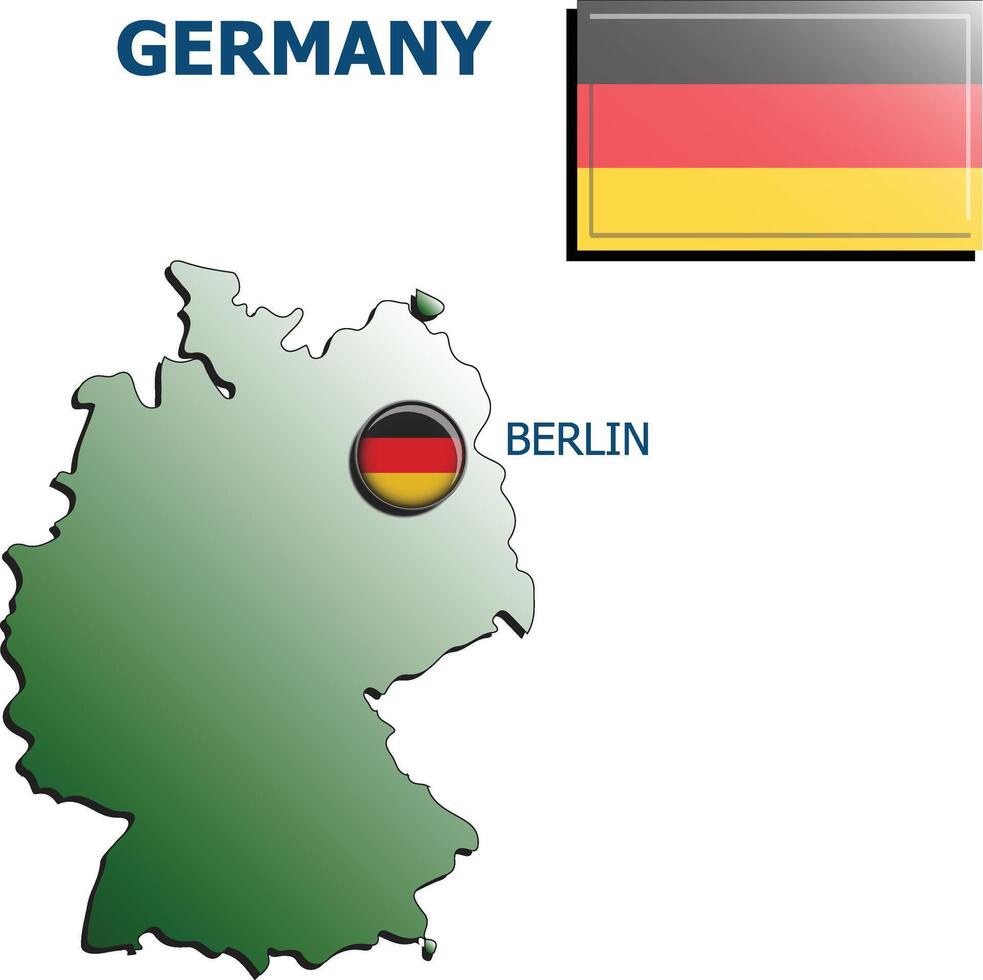 collage map flag badge germany vector