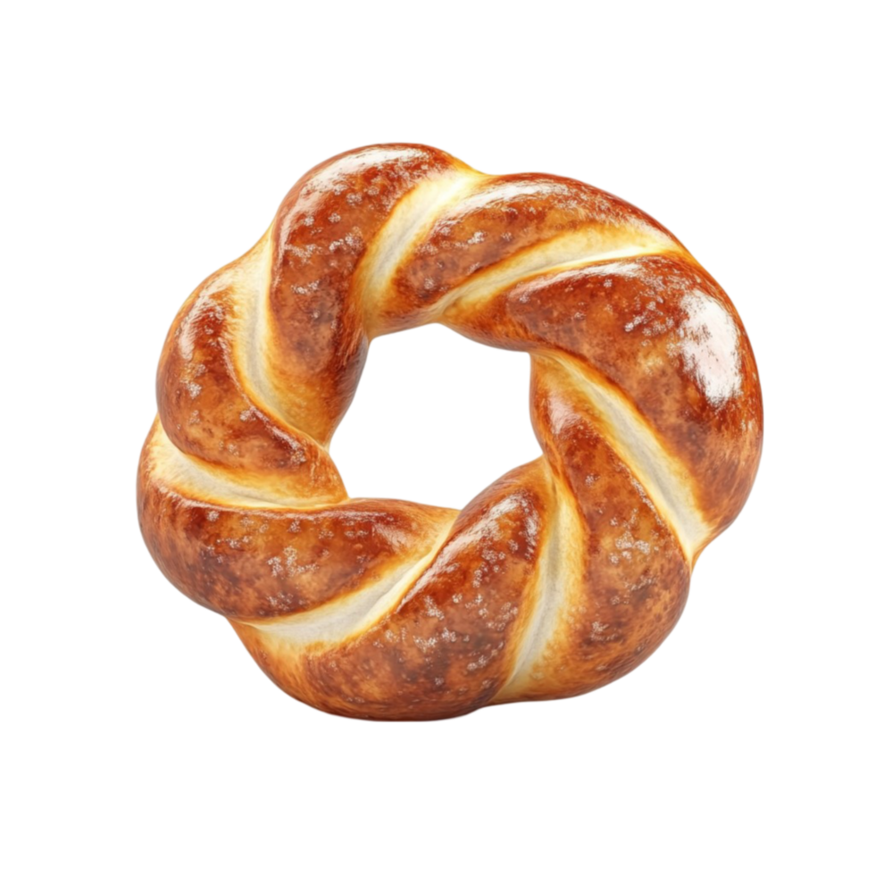 3d tolkning av cirkulär bakad bröd med gyllene skorpa png