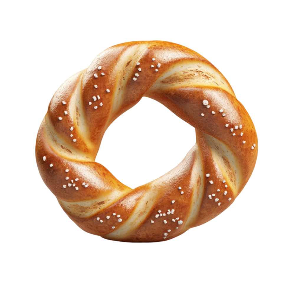 spiralformad pretzel med gyllene brun skorpa och salt png