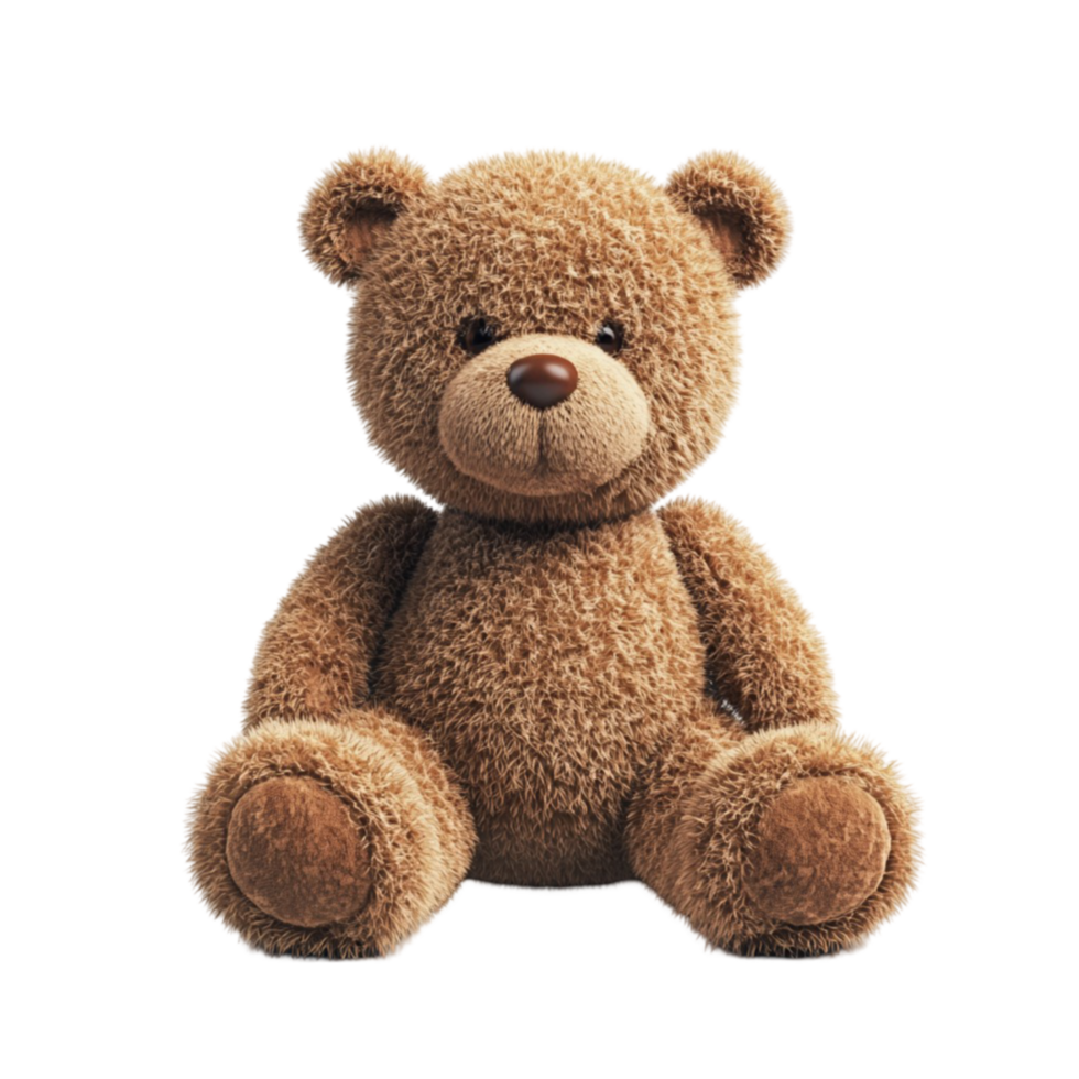 3D Animated Teddy Bear with Brown Fur png