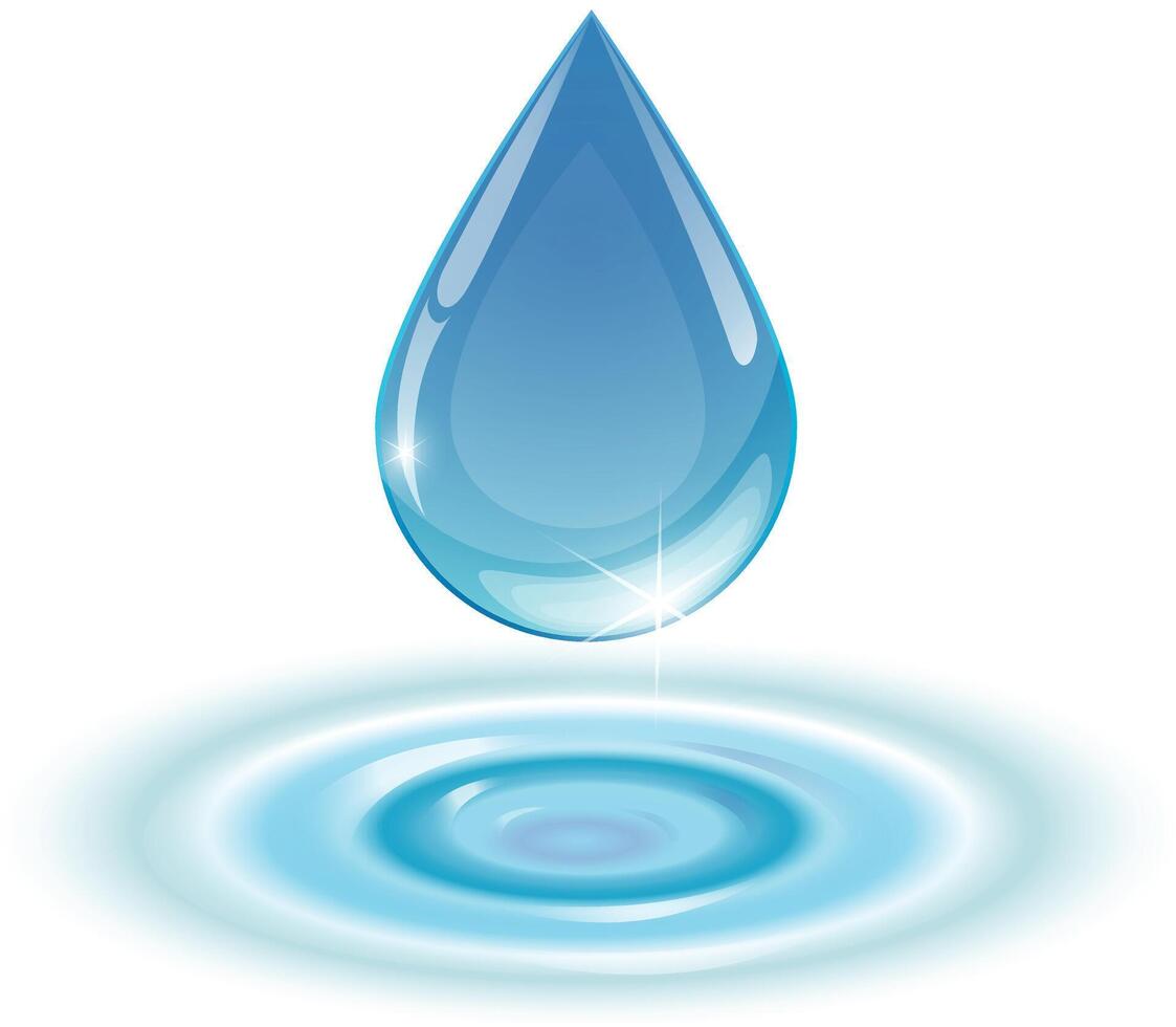 Blue drop towards vector