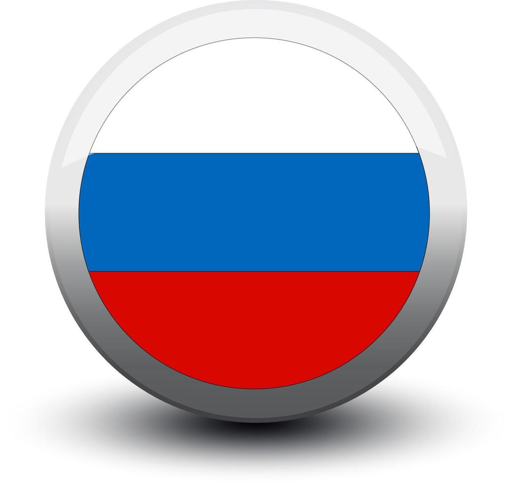 flag icon web button russia vector