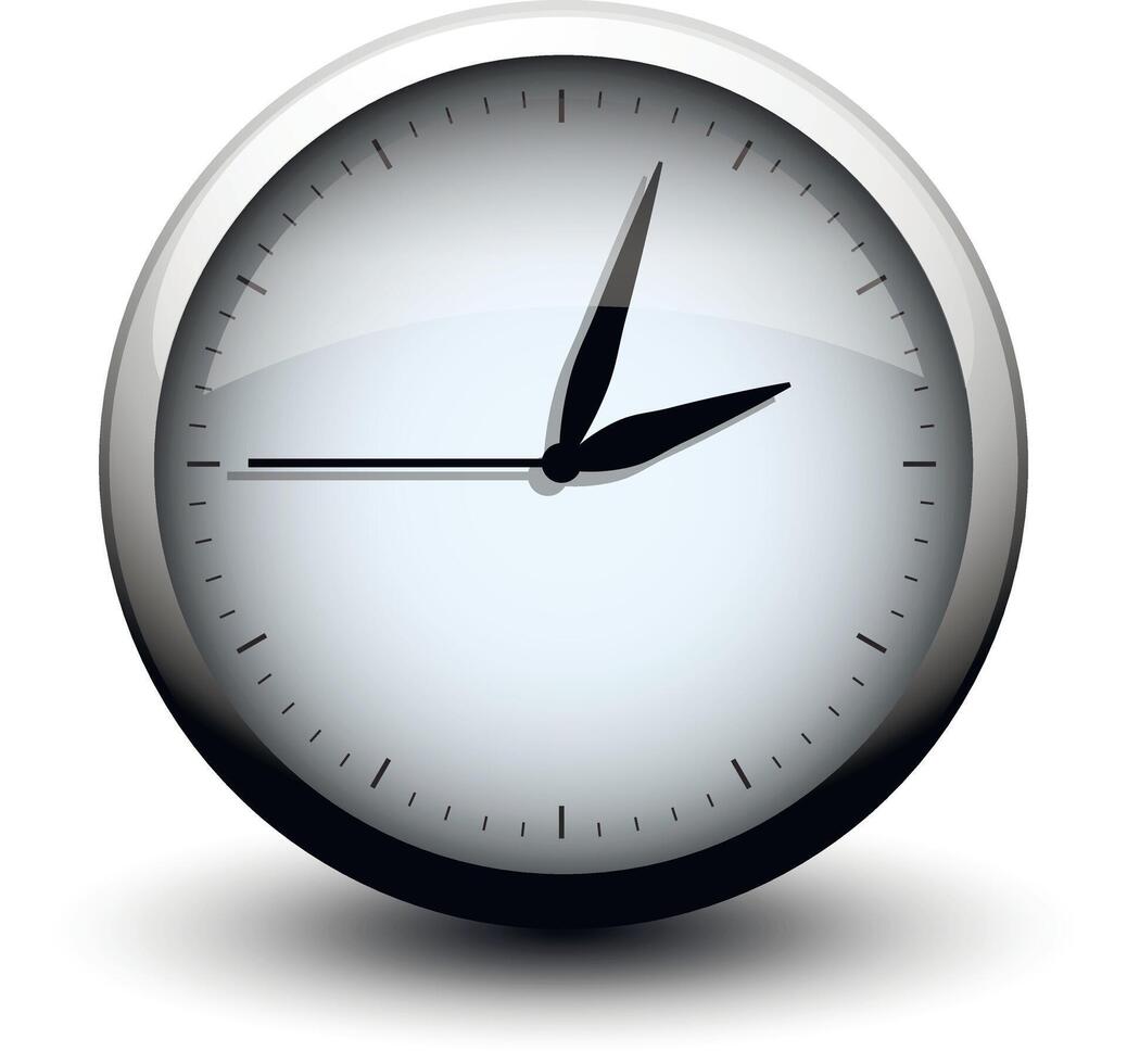 clock icon on button on white background vector