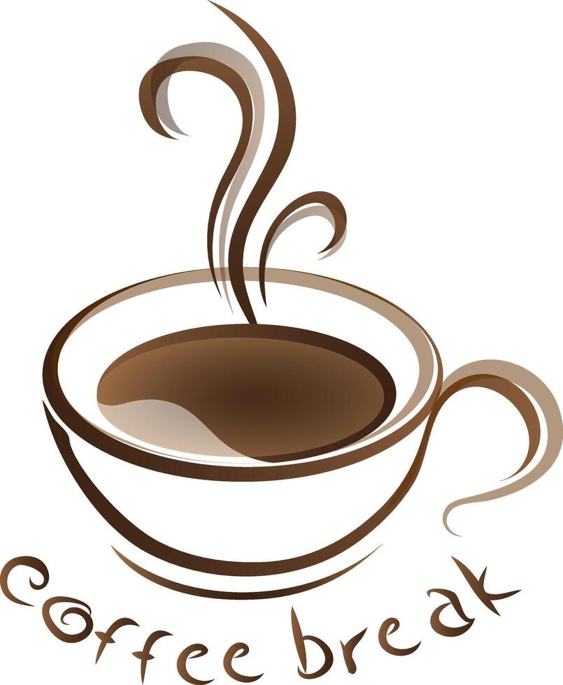 hot coffee cup with text vector