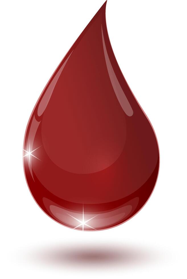 large glossy red drop of blood isolated vector