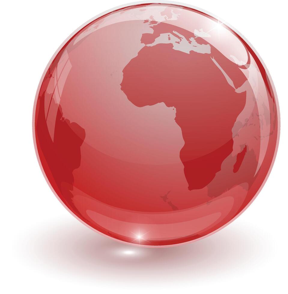 crystal glass globus 3d vector