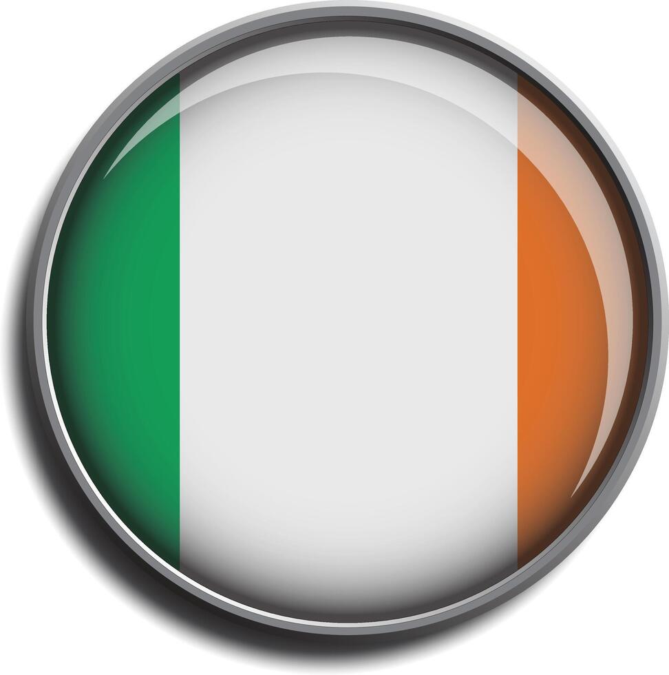 flag icon web button ireland vector