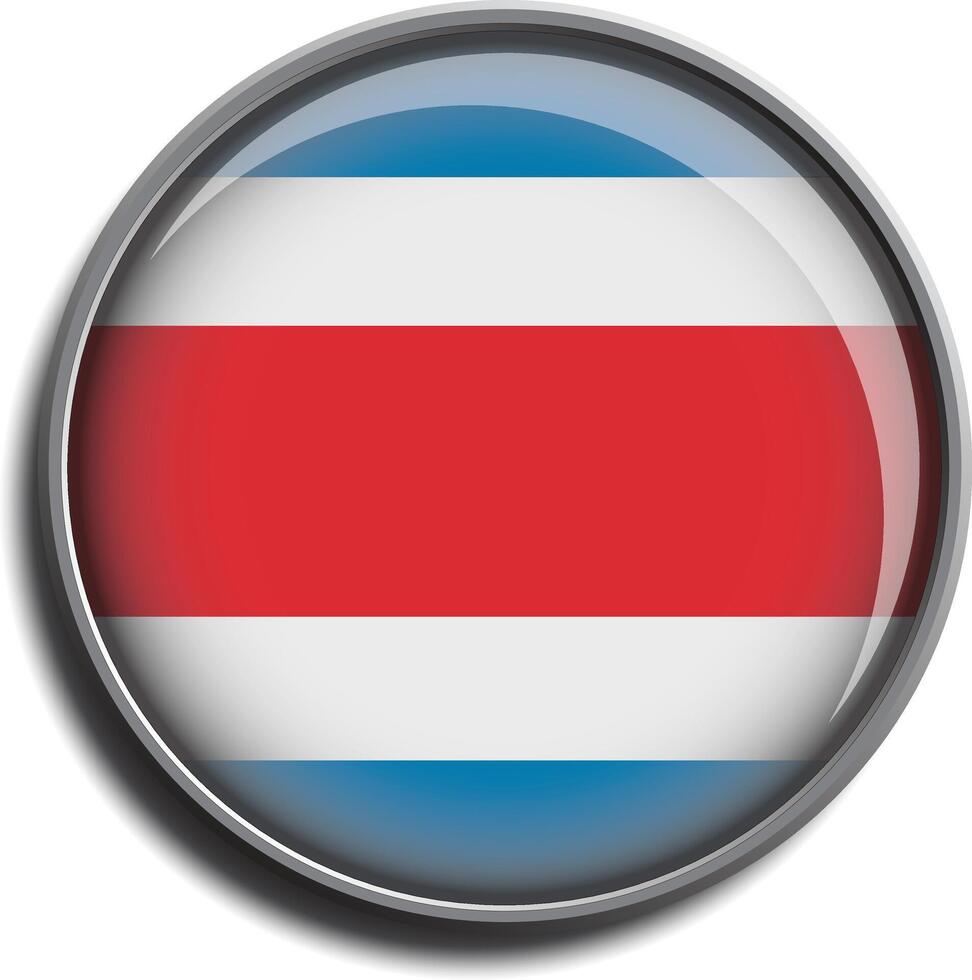 flag icon web button costa rica vector