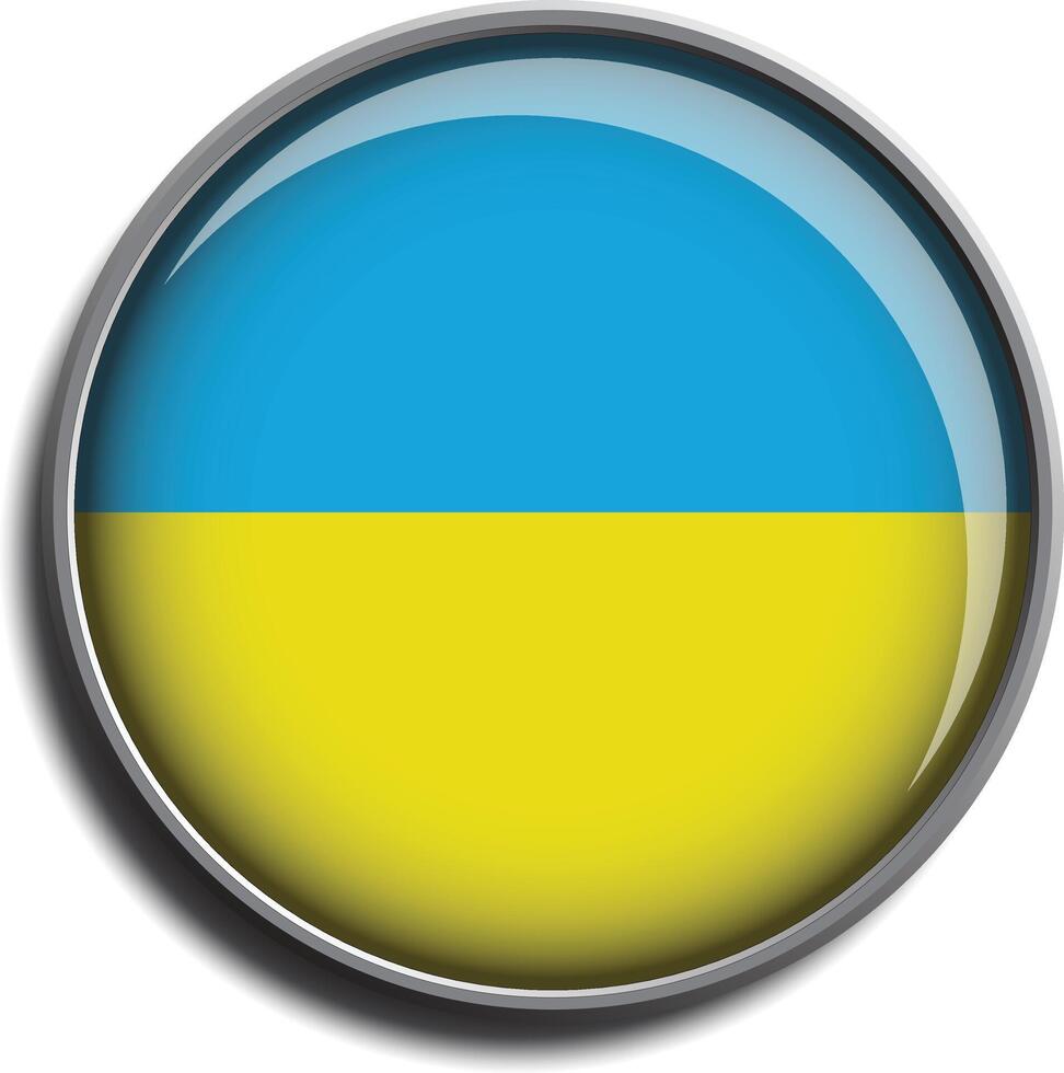 flag icon web button ukraine vector