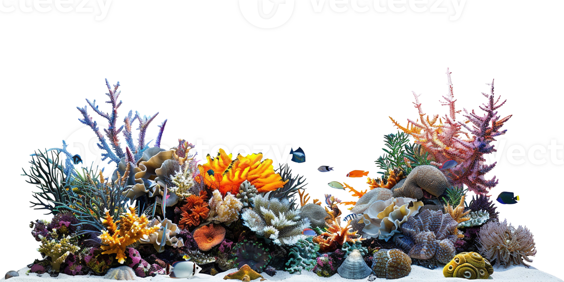 marine ecosystem with a transparent background png