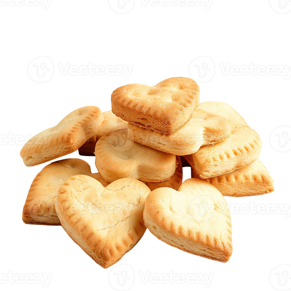 stack of heart-shaped biscuits, on a transparent background png