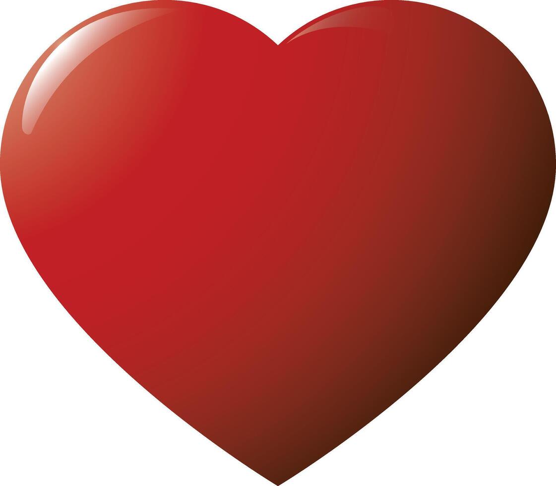 Red glossy heart vector