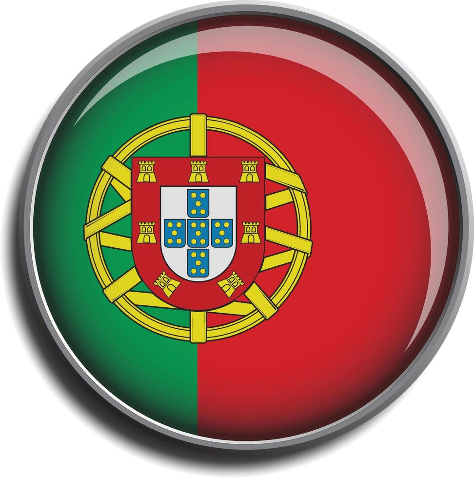 flag icon web button portugal vector