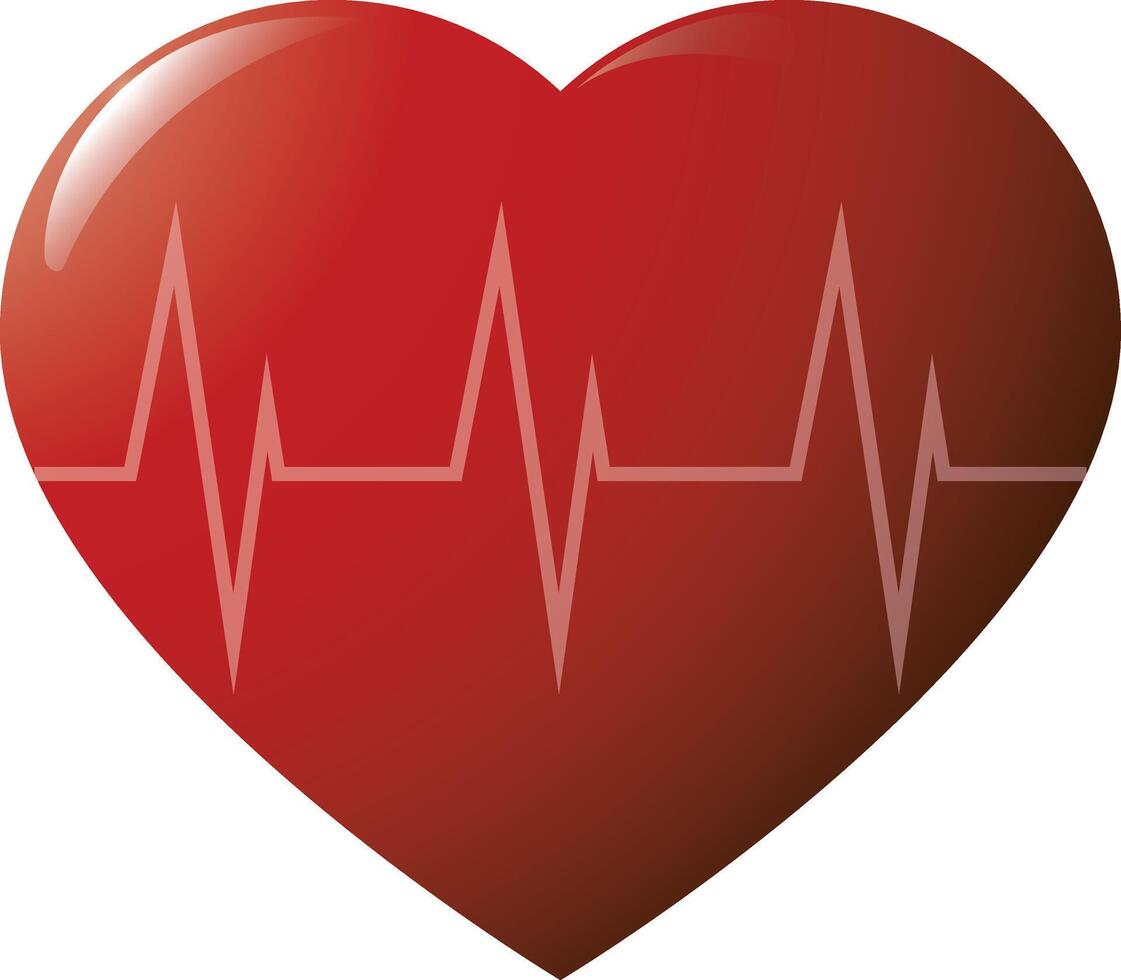 Glossy heart cardiogramme vector