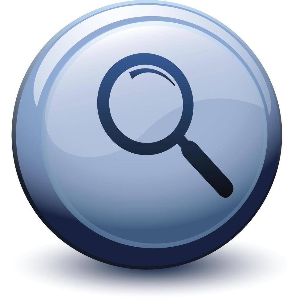 button 3d loupe vector