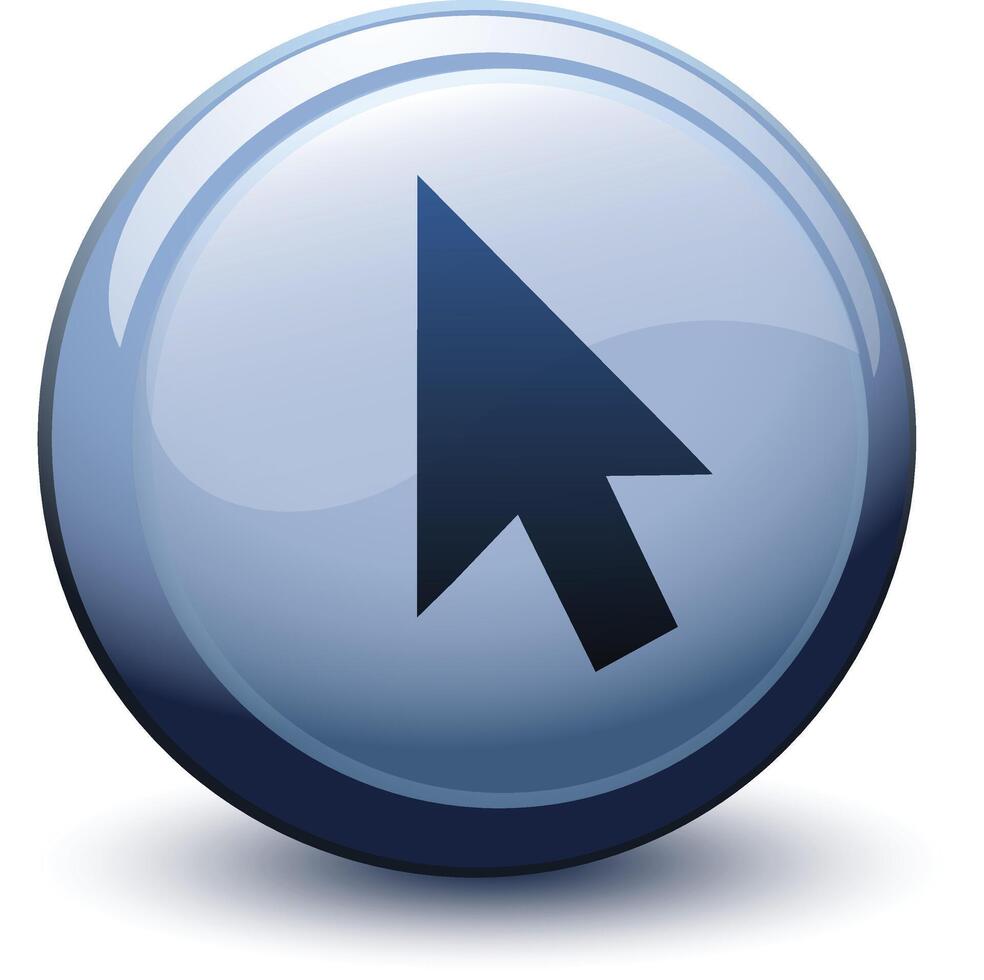 button 3d cursor arrow black vector