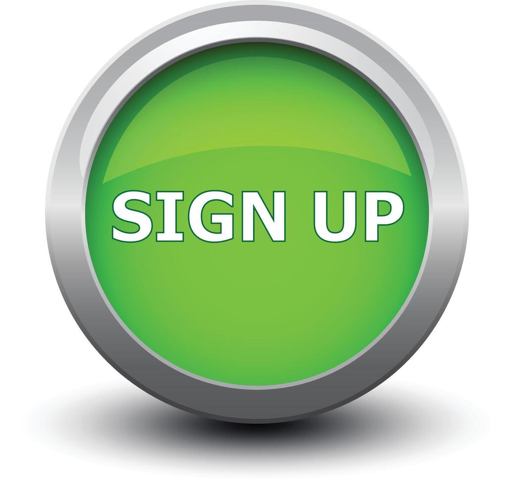 button sign up 2d vector