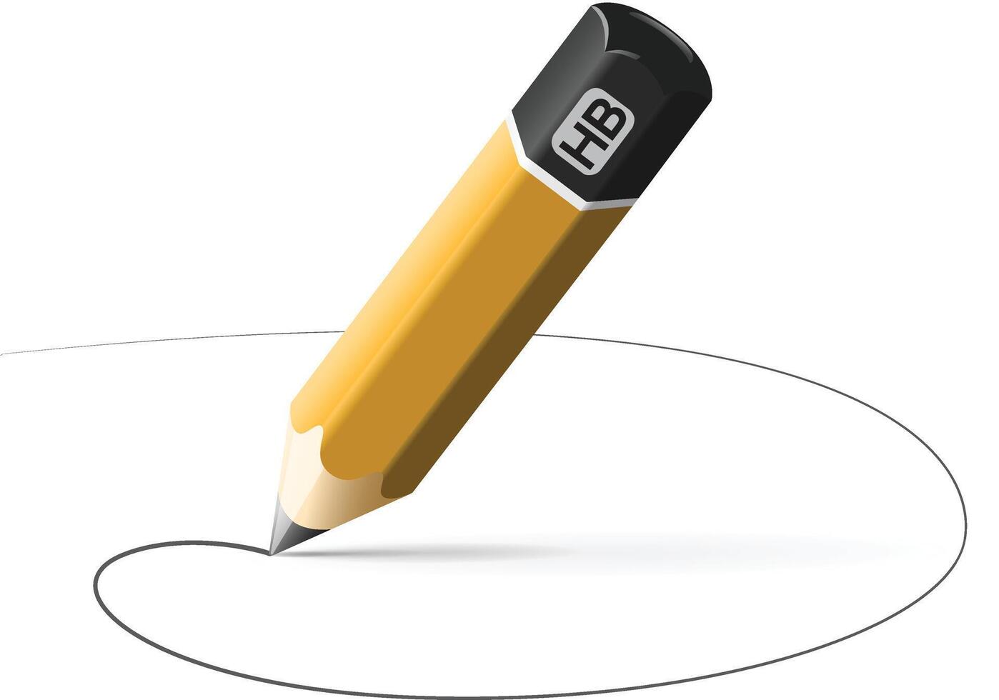 simple pencil hb with drawn line vector
