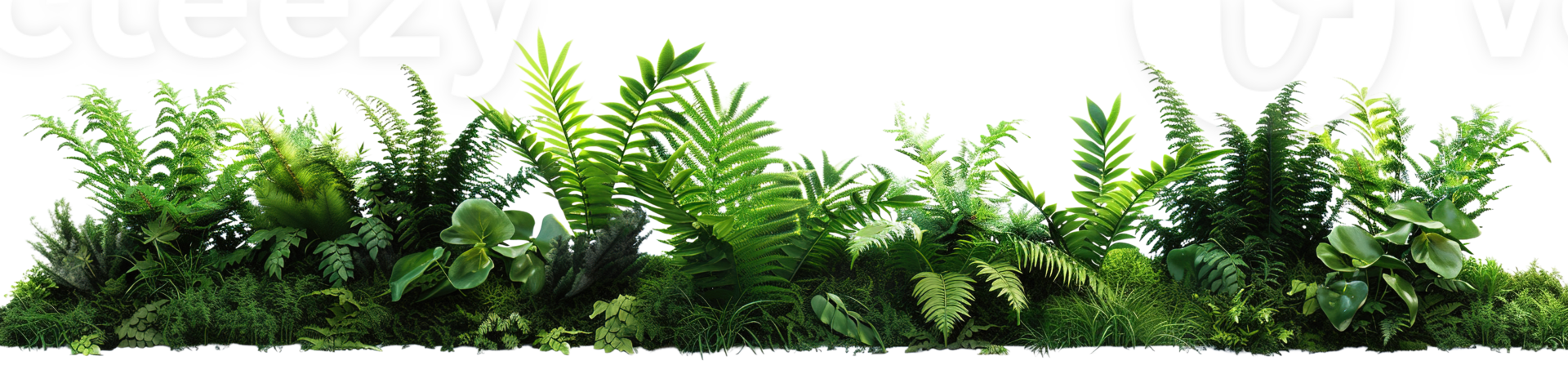 bushes of ferns and moss png