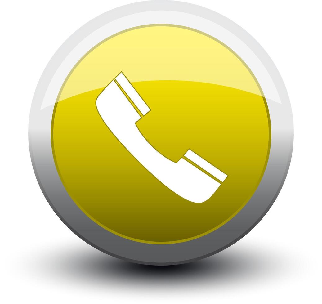 button telephone call 2d yellow vector