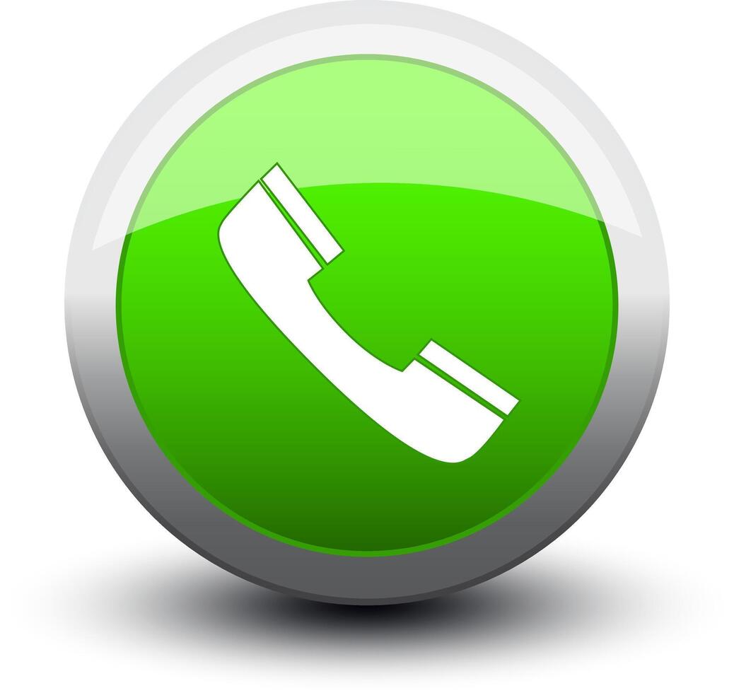 button telephone call 2d green vector