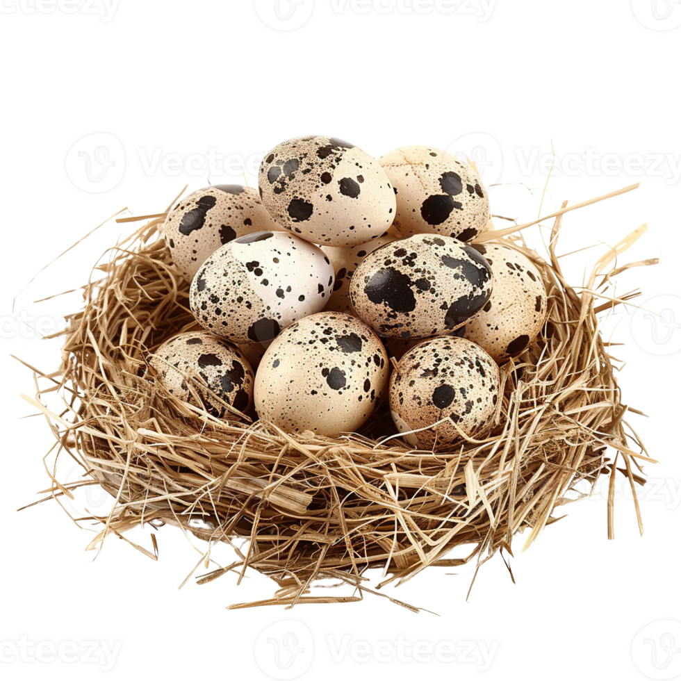 quail eggs on a pile of hay png