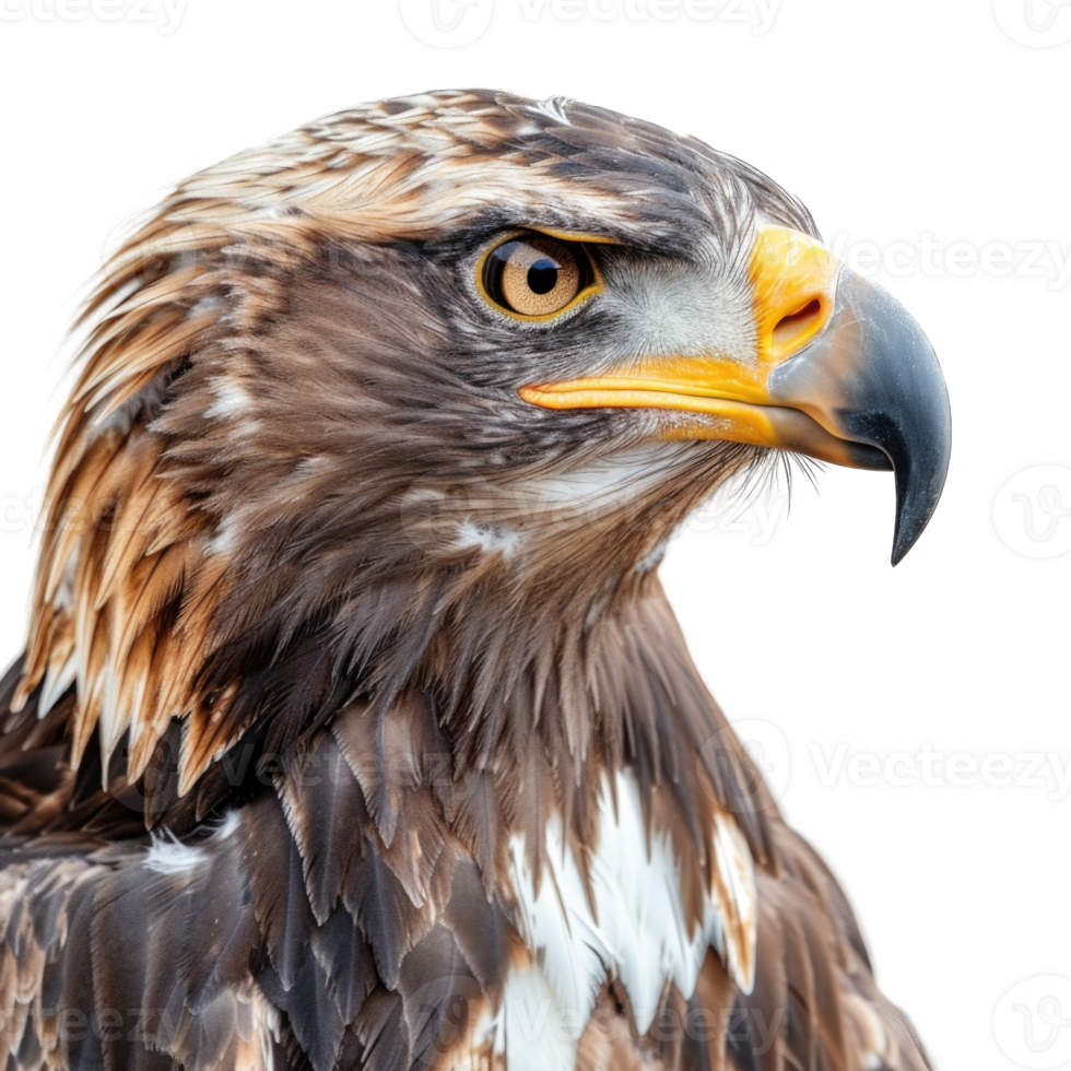 Closeup shot of Eagle isolated on transparent background cutout png