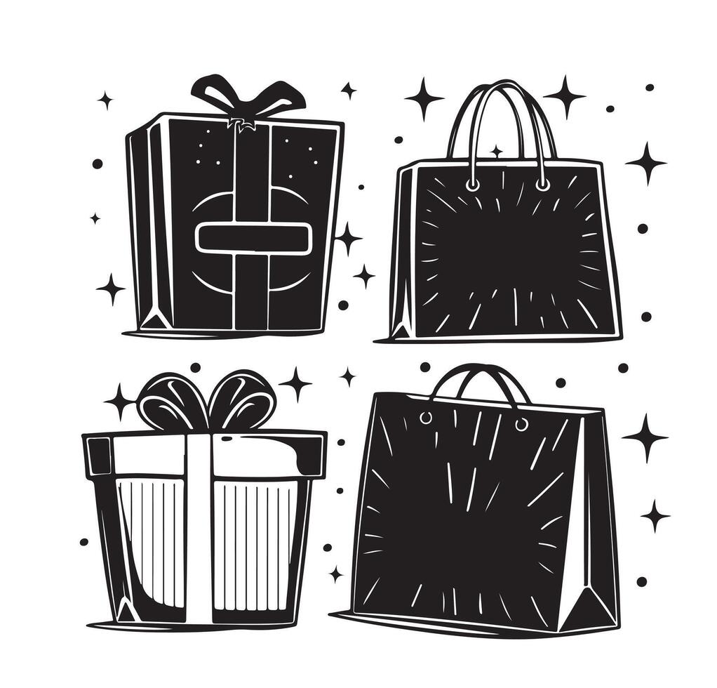 Tote bag flat sketch fashion illustration drawing template mock up, vector
