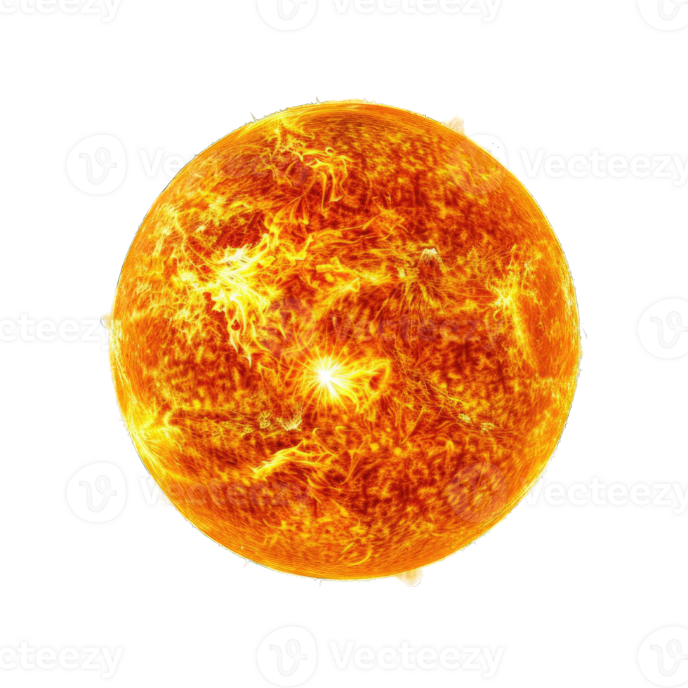 Hot sun or fireball isolated on transparent background cutout png