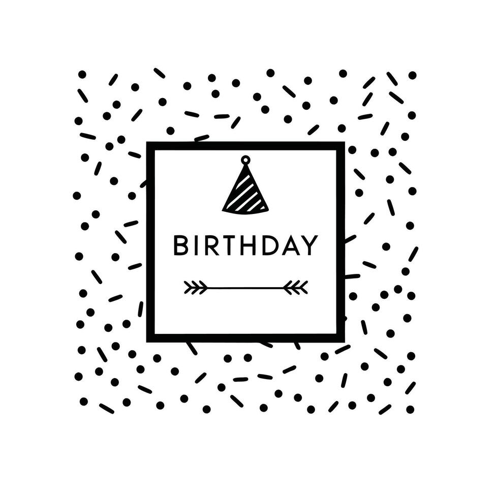 Happy Birthday Related Design with Line Icons. Party, Celebration, vector