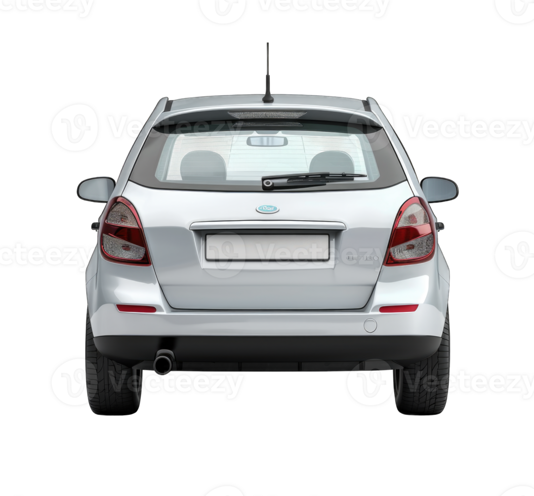 Modern new design car rear view isolated on transparent background cutout png