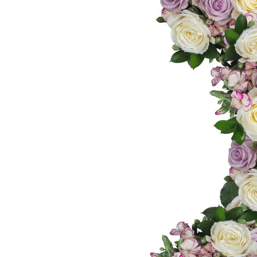 fresh flower frame cut out isolated transparent background png